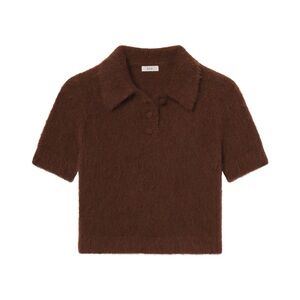 A.L.C. Gio Brushed Alpaca Polo Top